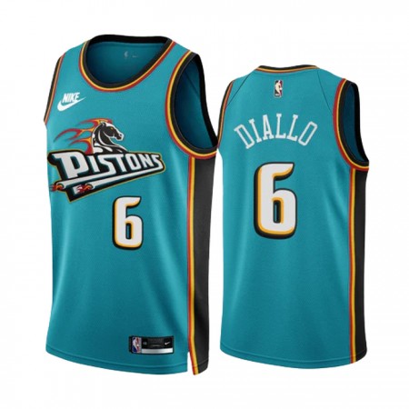 Camiseta Hombre Detroit Pistons Hamidou Diallo 6 2022-23 Nike Classic Edition Teal Swingman